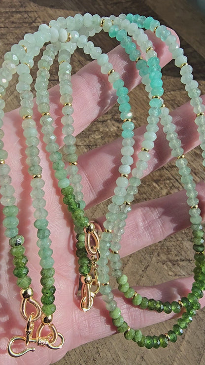 Green Gradient Gemstone Necklace