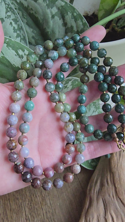 Indian Agate Necklace – Natural Gemstone Necklace – Gold Filled 19" Layering Necklace