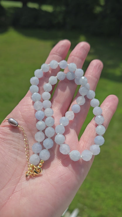 Faceted Aquamarine Necklace