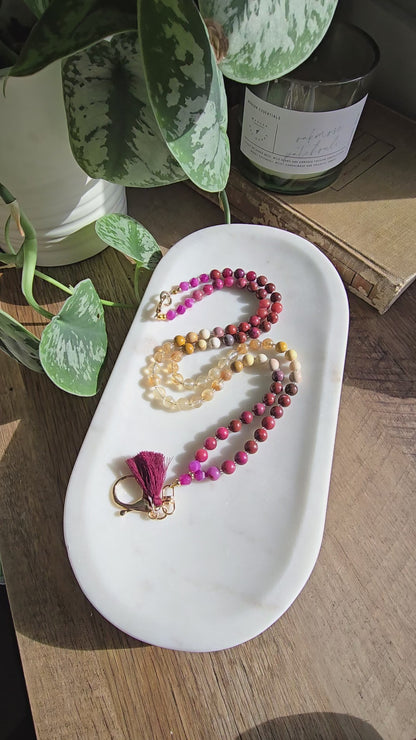 Sunset Bloom Mala Style Lanyard