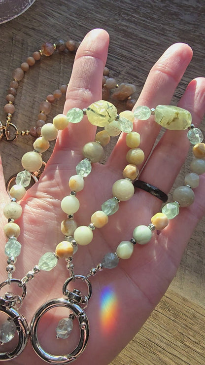Amazonite, Prehnite & Fluorite Wristlet