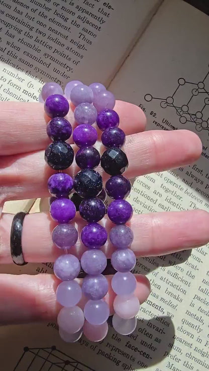 Intuition Bracelet | Gemstone Bracelet | Gemstone Healing Bracelet | Kunzite, Chalcedony, Amethyst, Goldstone, Sapphire, Angelite | Handmade