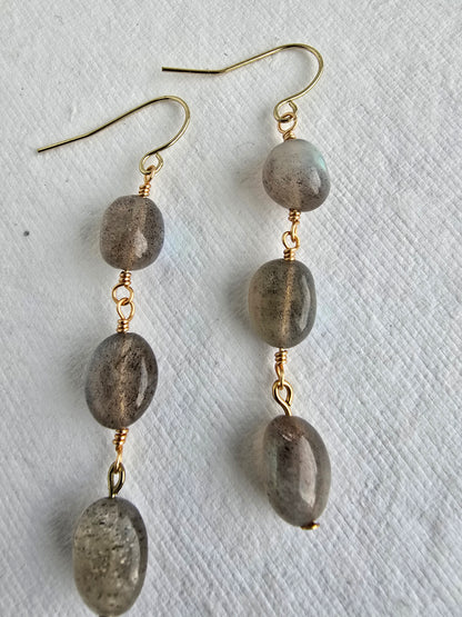 Labradorite Pebble Drop Earrings