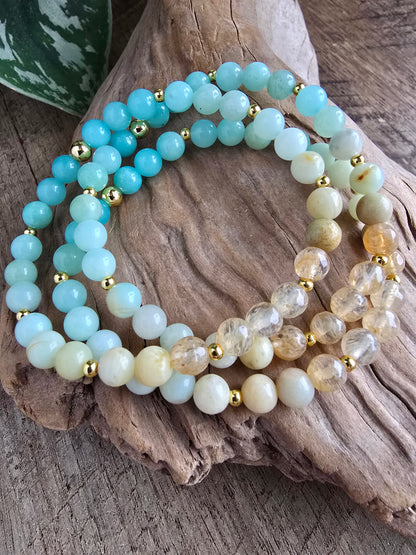 Amazonite and Golden Quartz Bracelet My Store