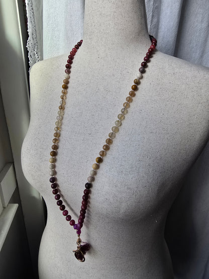 Sunset Bloom Mala Style Lanyard Sacred Sol Design