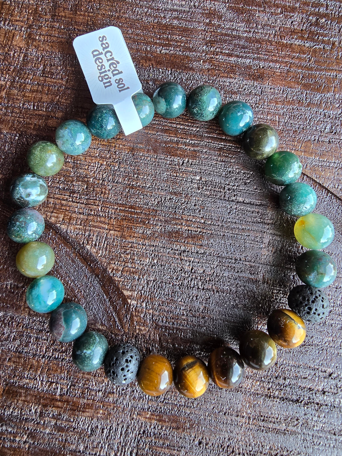 Tiger Eye + Indian Agate Men’s Gemstone Bracelet My Store
