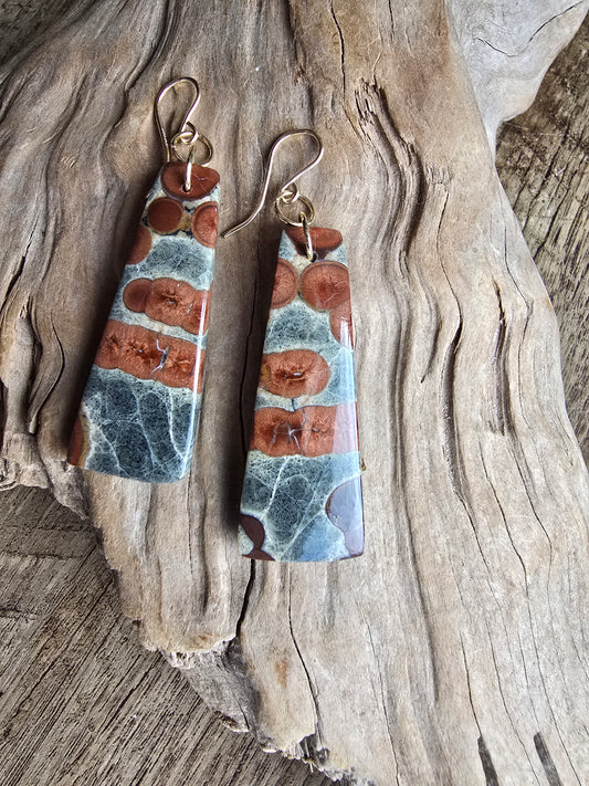 Peanut Jasper Earrings – Natural Orb Stone Drop Earrings Sacred Sol Design