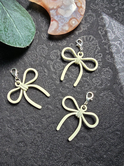 Macaron Bow Charm | Enamel White Cute Fashion Accessory Clip My Store