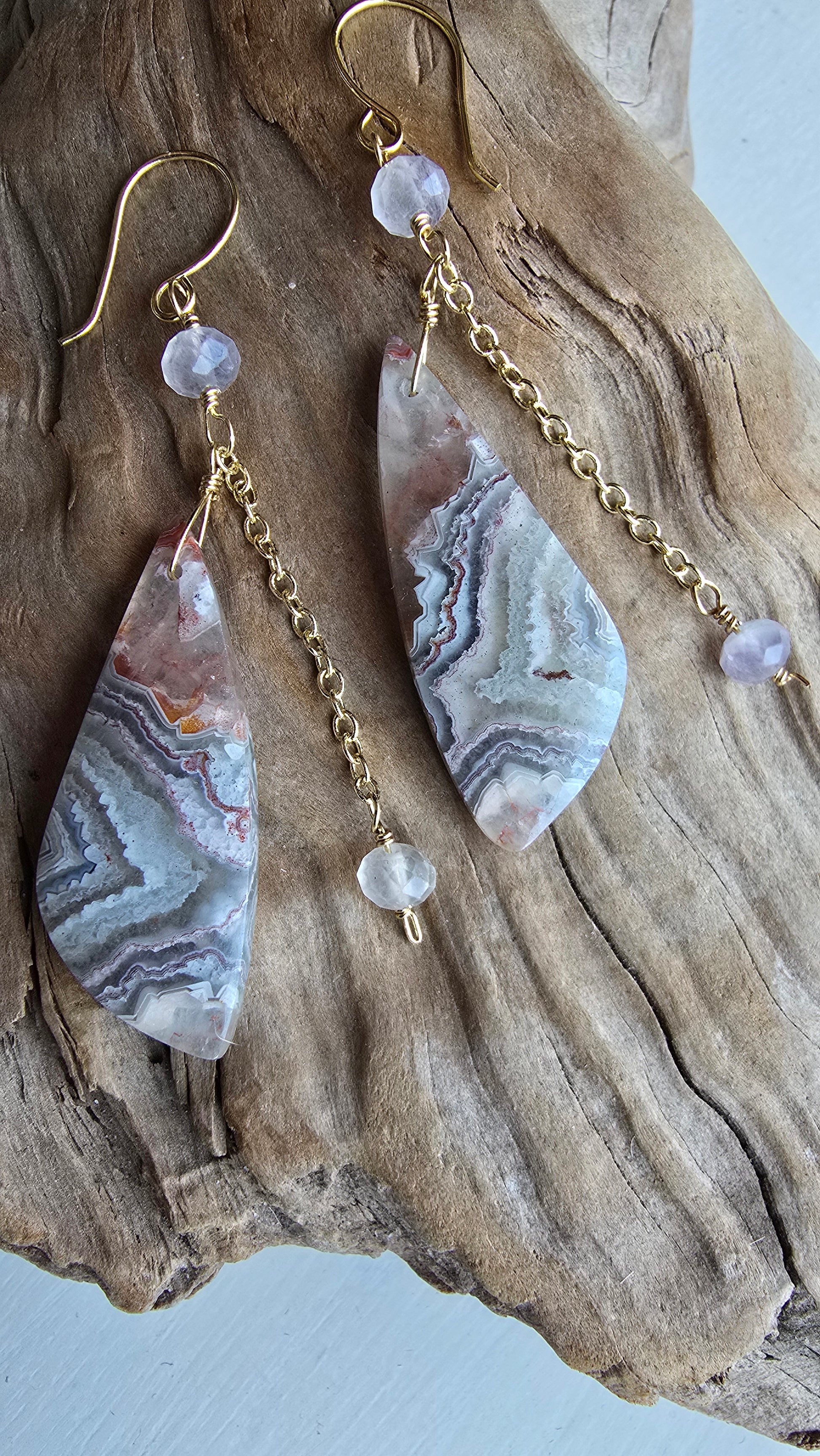 Painted Canyon Statement Earrings | Crazy Lace Agate & Fluorite Sacred Sol Design