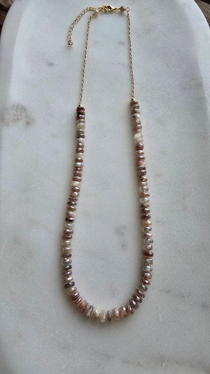 Luster Mystic Moonstone & Keshi Pearl Necklace Sacred Sol Design