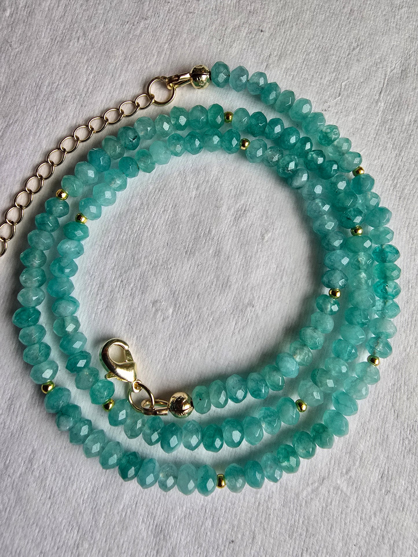 Peridot or Chalcedony Gemstone Necklace – 18” with Extender – Gold Filled Spacers – Faceted Beaded Necklace Sacred Sol Design