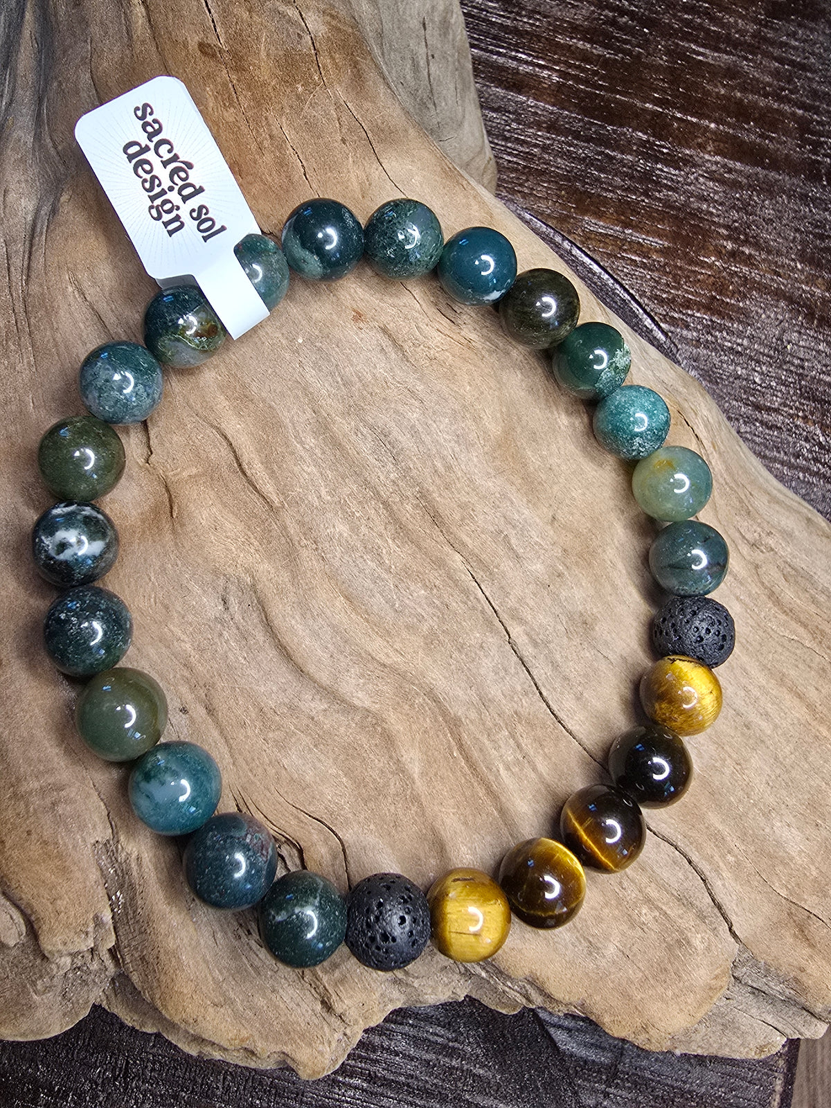 Tiger Eye + Indian Agate Men’s Gemstone Bracelet My Store