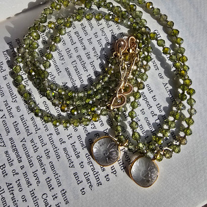 Green Zircon & Quartz Necklace Sacred Sol Design