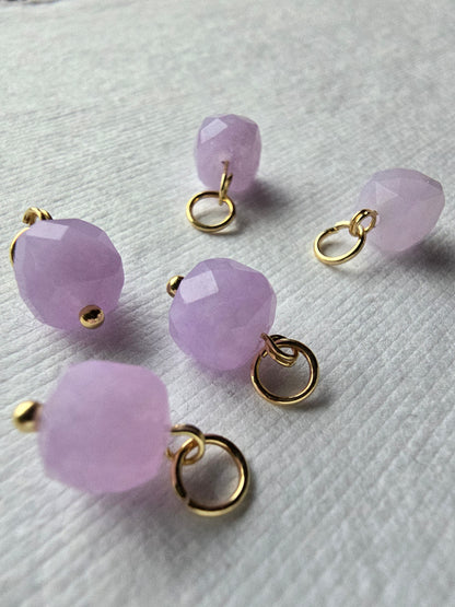 Lavender Jade Faceted Cube Drops Sacred Sol Design
