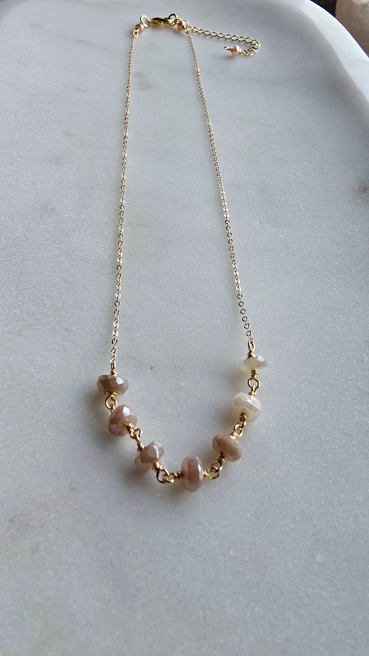 Mystic Moonstone Gold Filled Necklace Sacred Sol Design