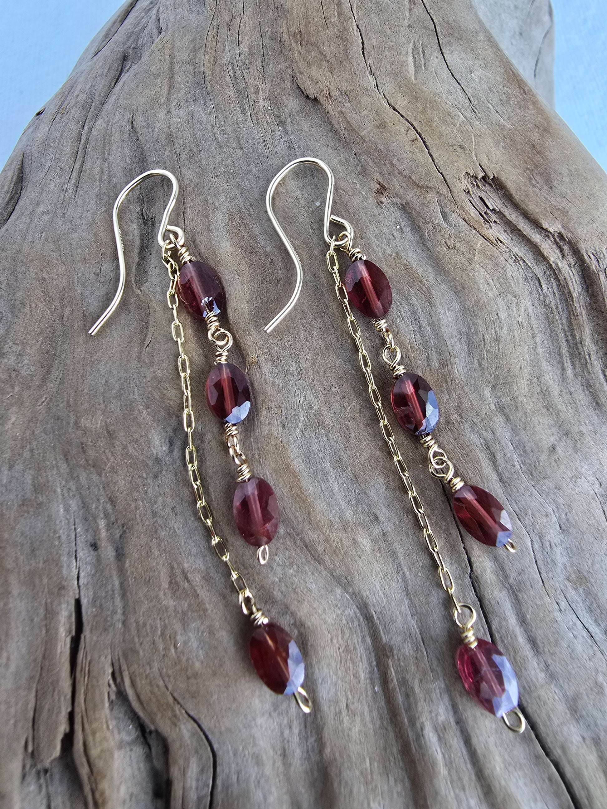 Garnet Drop Earrings Sacred Sol Design