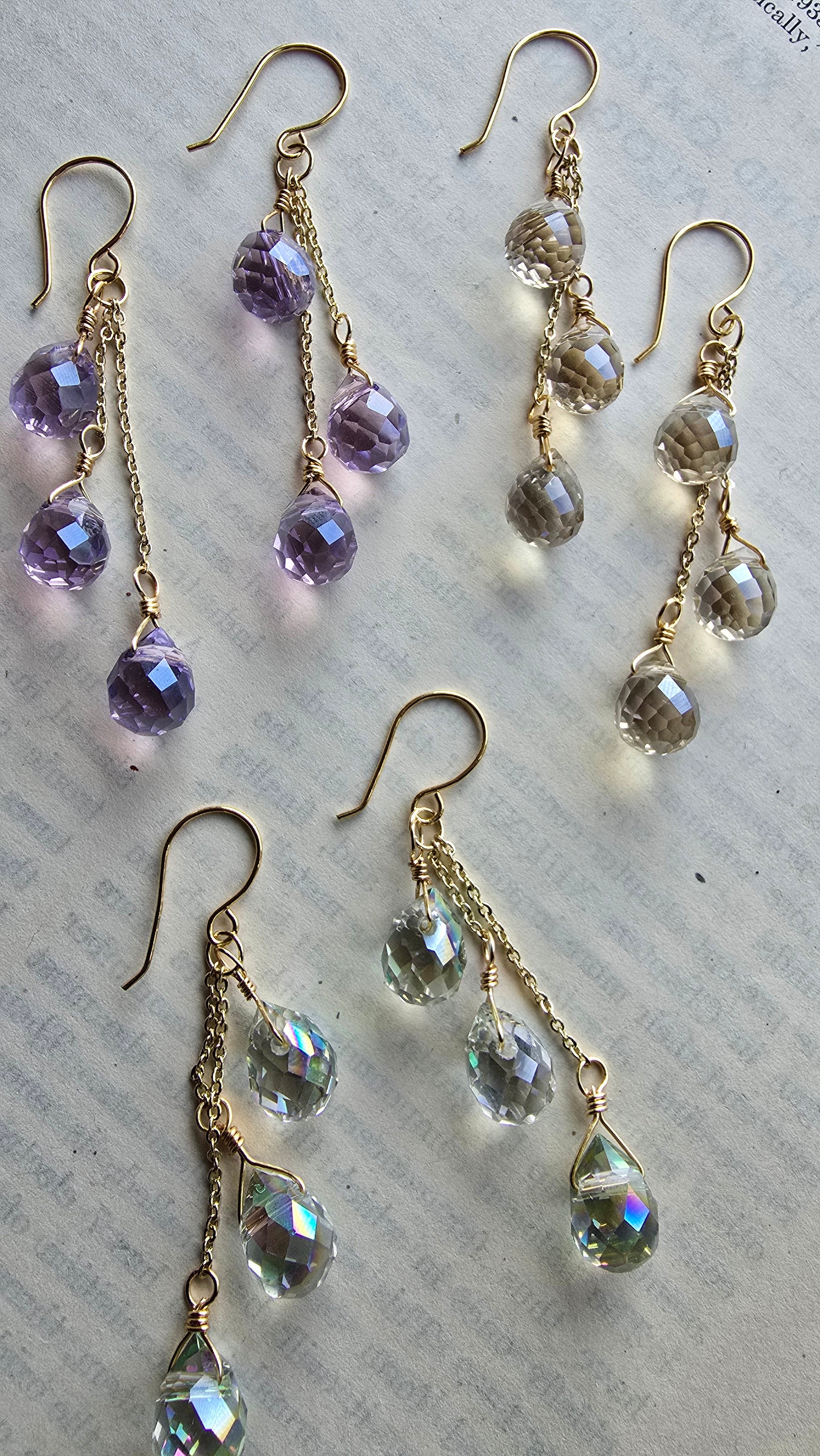 Cascade Crystal Drop Earrings Sacred Sol Design