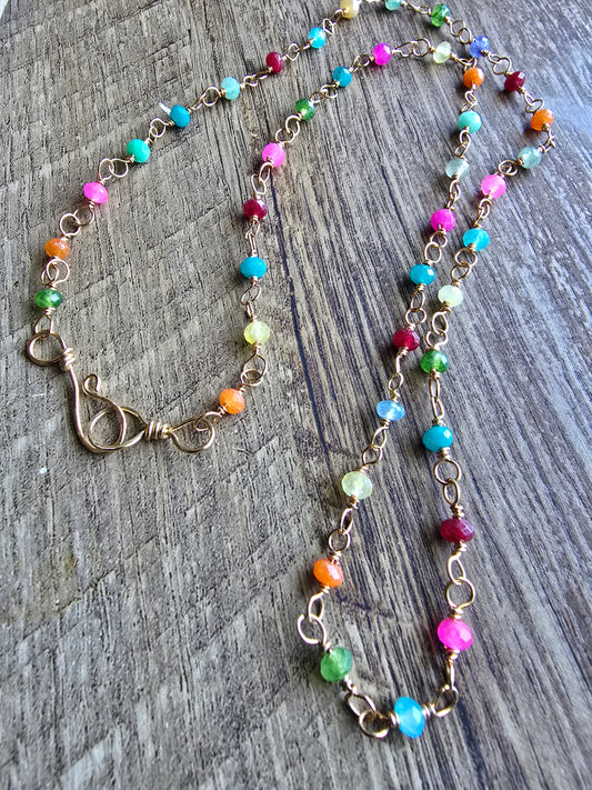 Kaleidoscope - Confetti 4MM Rondelle 23" Hand Linked Necklace Sacred Sol Design