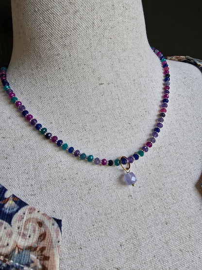 Kaleidoscope - Midnight 4MM 18" Rondelle Necklace Sacred Sol Design