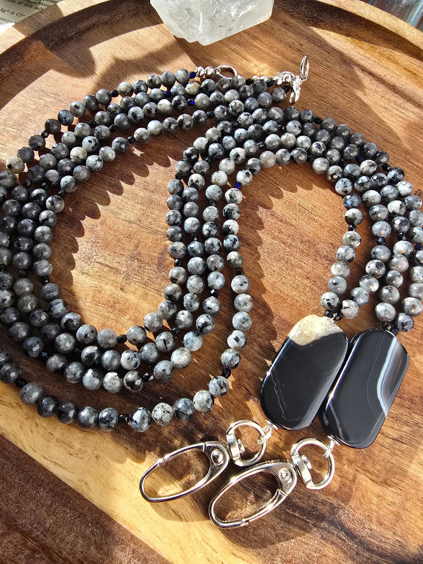 The Grounding Agate & Larvikite Lanyard My Store