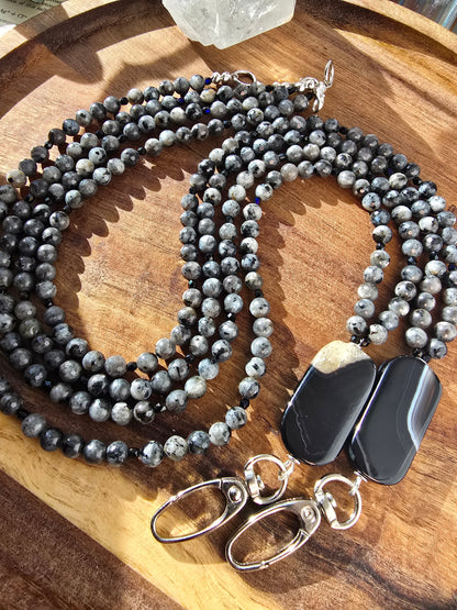 The Grounding Agate & Larvikite Lanyard My Store