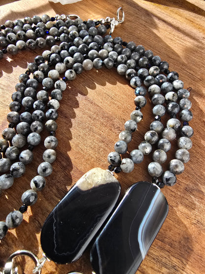 The Grounding Agate & Larvikite Lanyard My Store