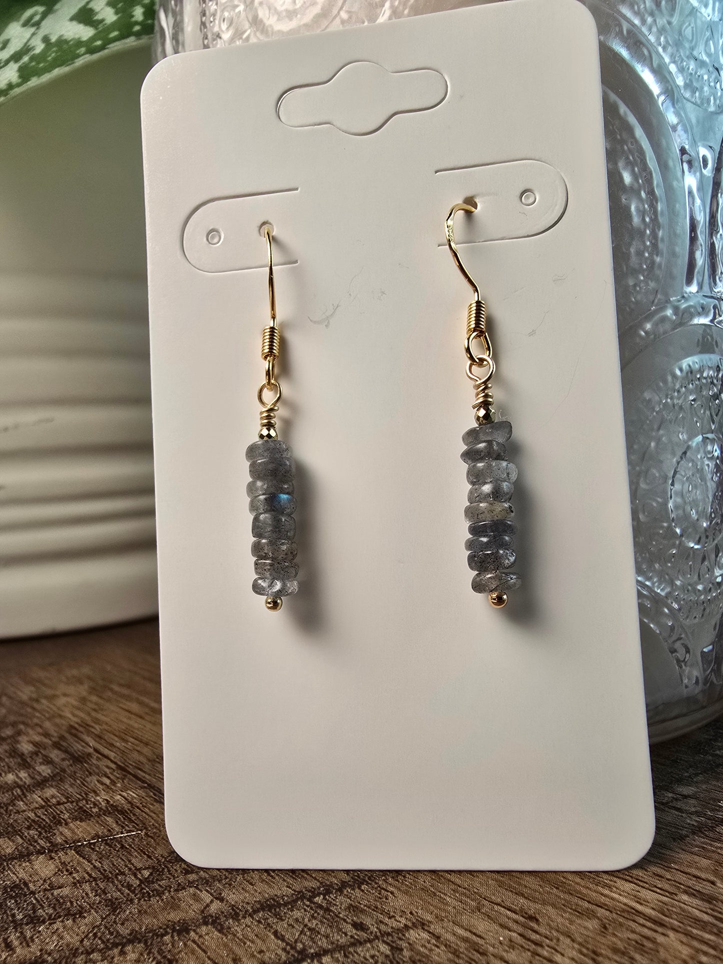 Labradorite, Heishi & Hematite Drop Earrings Sacred Sol Design