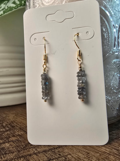 Labradorite, Heishi & Hematite Drop Earrings Sacred Sol Design