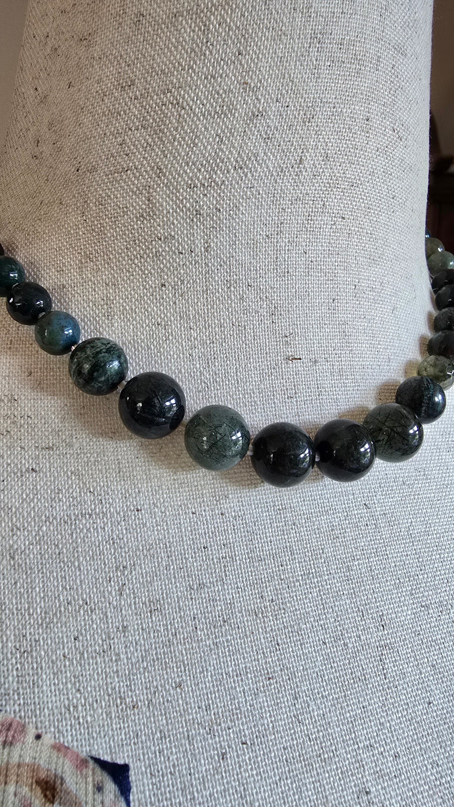 Moss Agate & Indian Agate Necklace Sacred Sol Design
