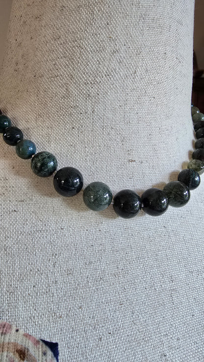 Moss Agate & Indian Agate Necklace Sacred Sol Design