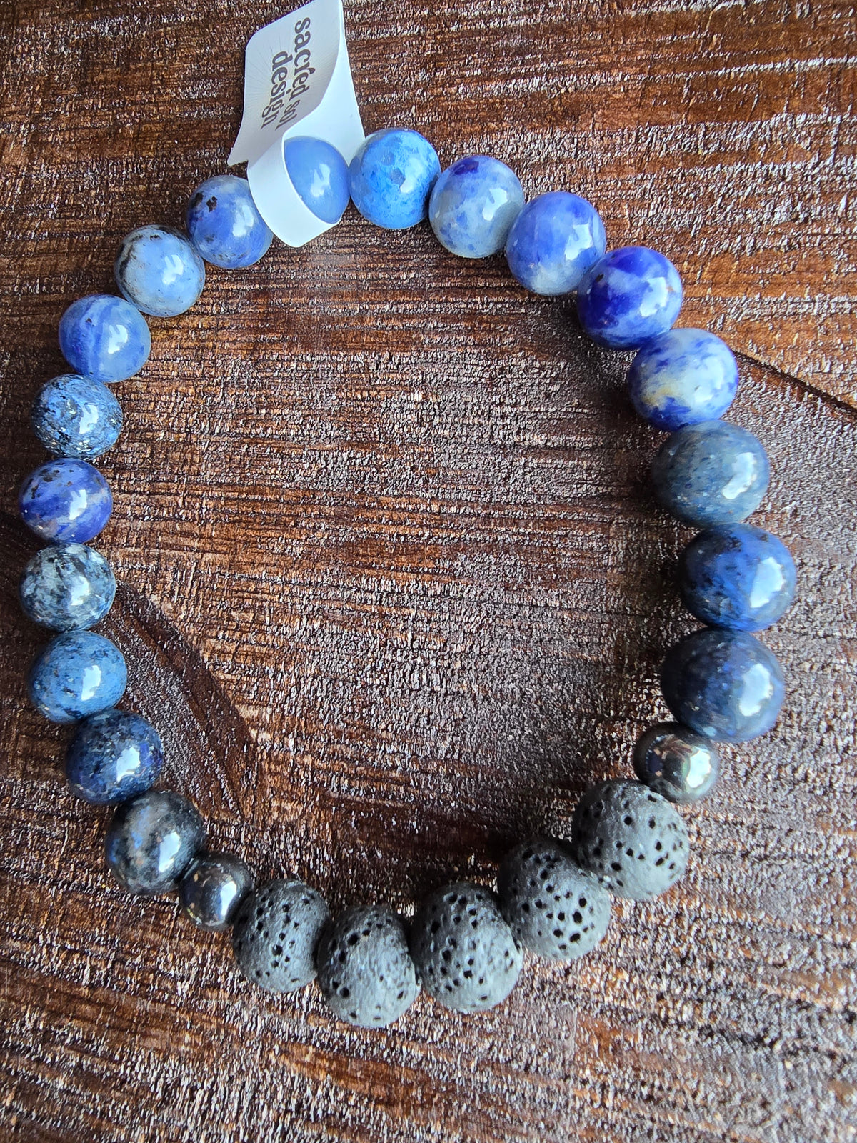 Sodalite + Lava Men’s Gemstone Bracelet My Store