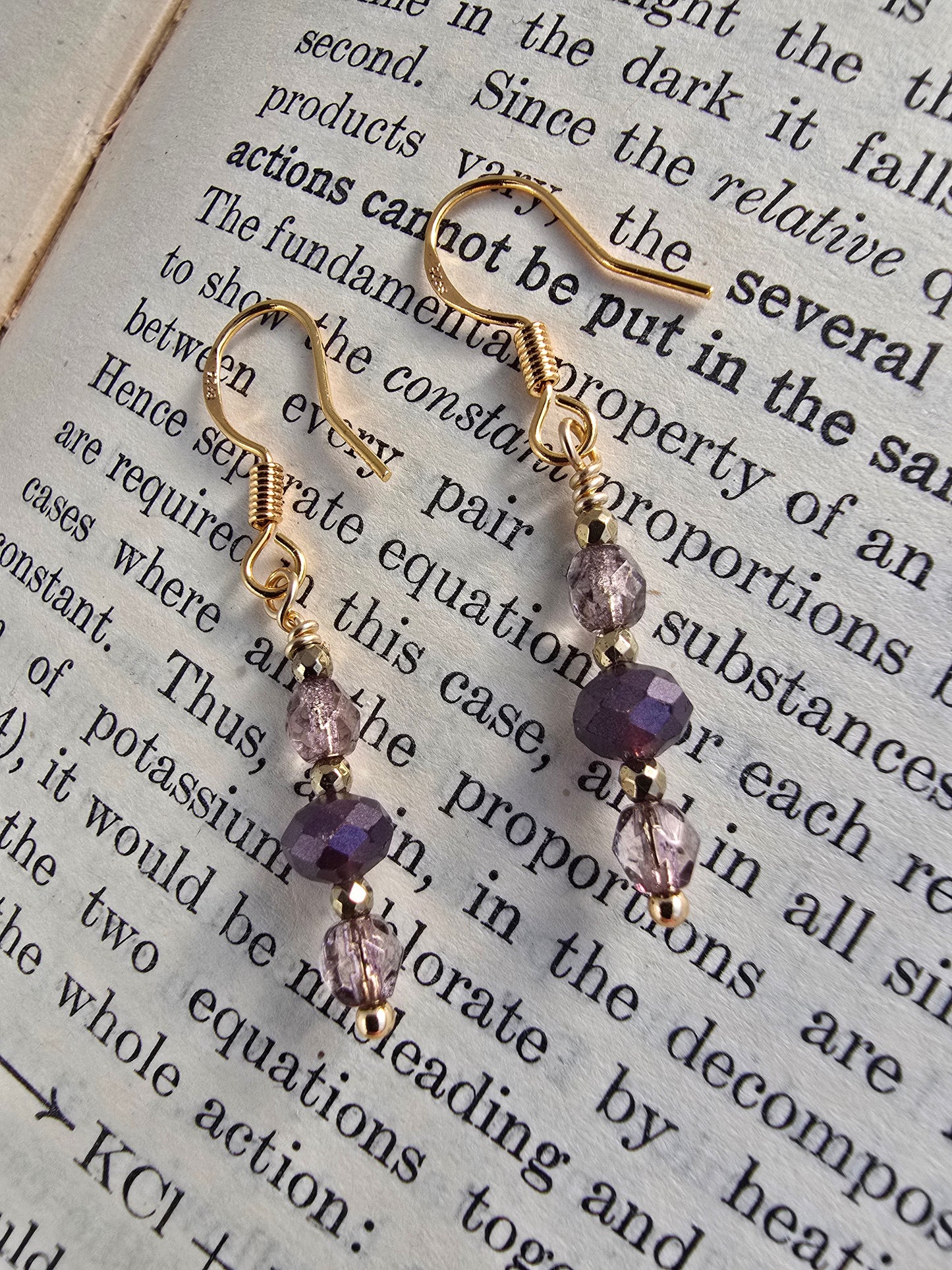 Plum & Hematite Drop Earrings Sacred Sol Design