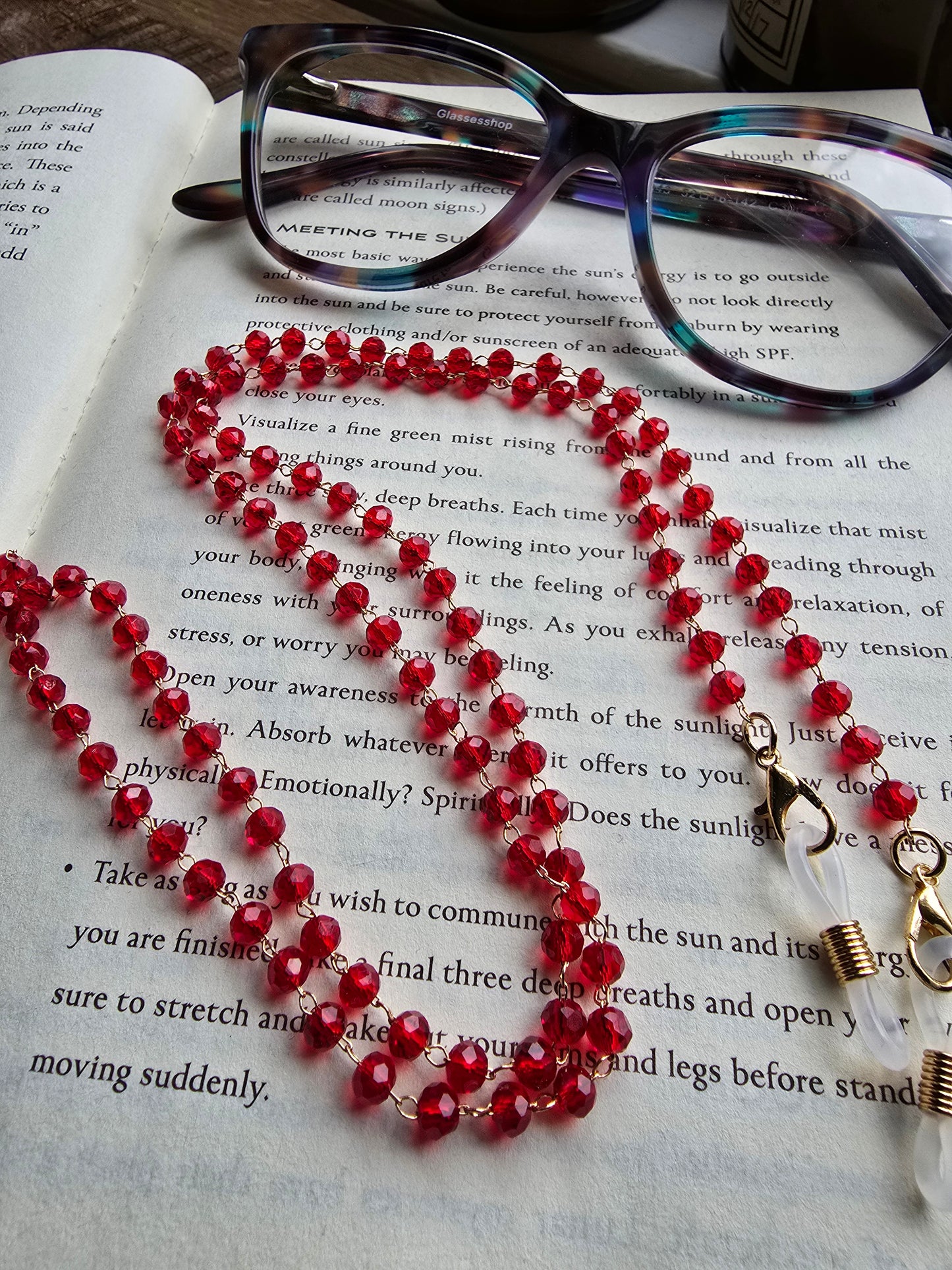 The Crystal Strand Eyeglass Chain Sacred Sol Design