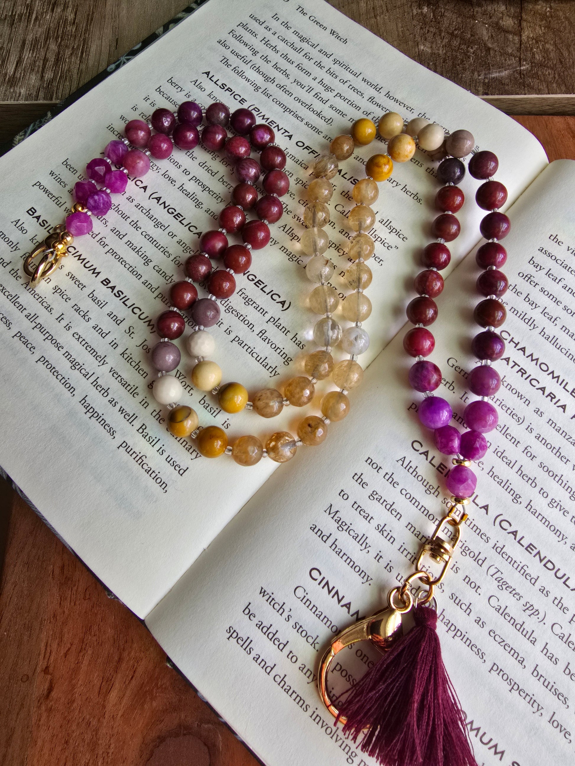 Sunset Bloom Mala Style Lanyard Sacred Sol Design