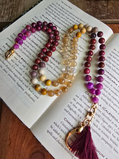 Sunset Bloom Mala Style Lanyard Sacred Sol Design