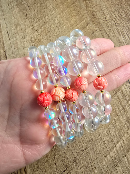 8MM Mystic Aura Glass Bead Bracelet My Store