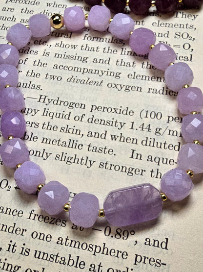 Gemstone Strech Bracelets - Plum Jade, Violet Jade, Amethyst, Chalcedony & Carnelian My Store