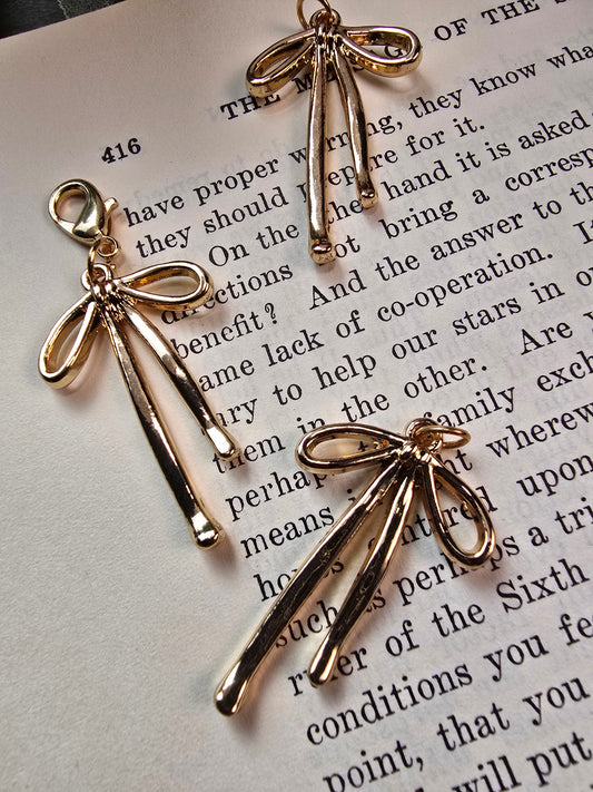 Dainty Gold Bow Charm | Sleek & Whimsical Jewelry Clip My Store