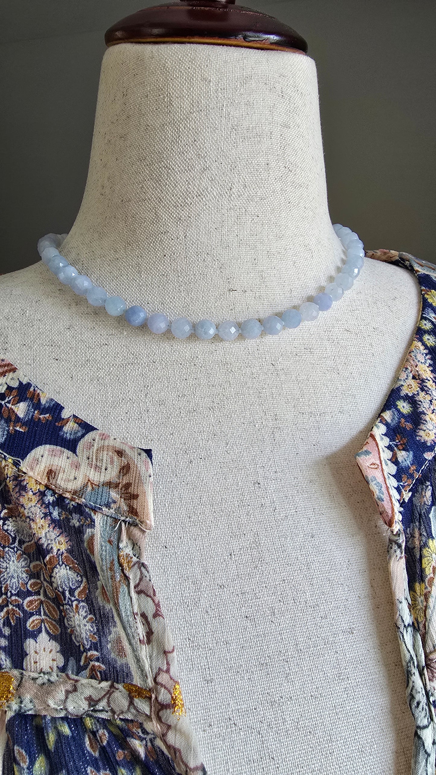 Faceted Aquamarine Necklace Sacred Sol Design