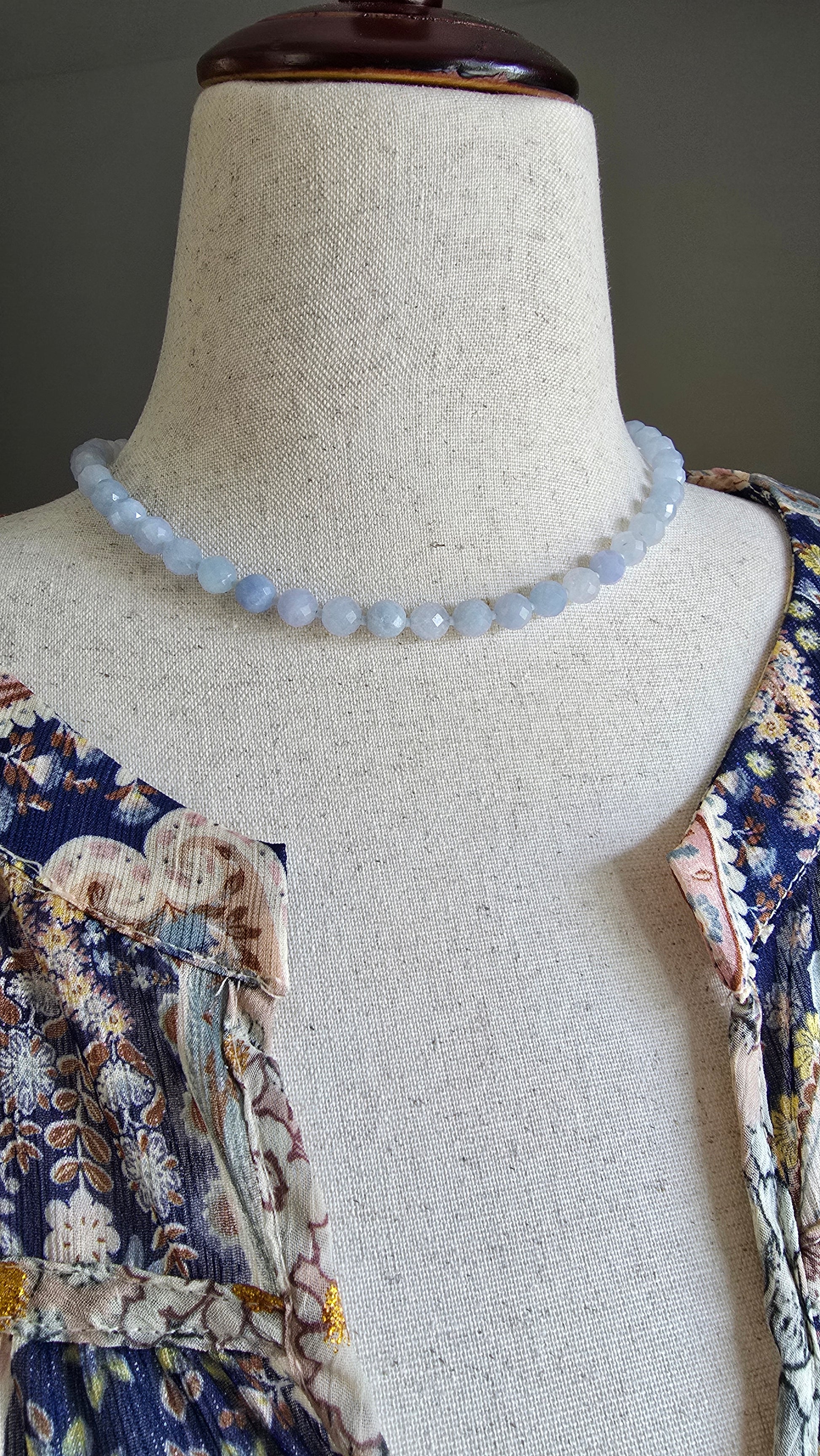 Faceted Aquamarine Necklace Sacred Sol Design