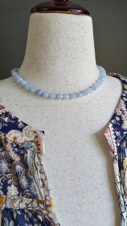 Faceted Aquamarine Necklace Sacred Sol Design