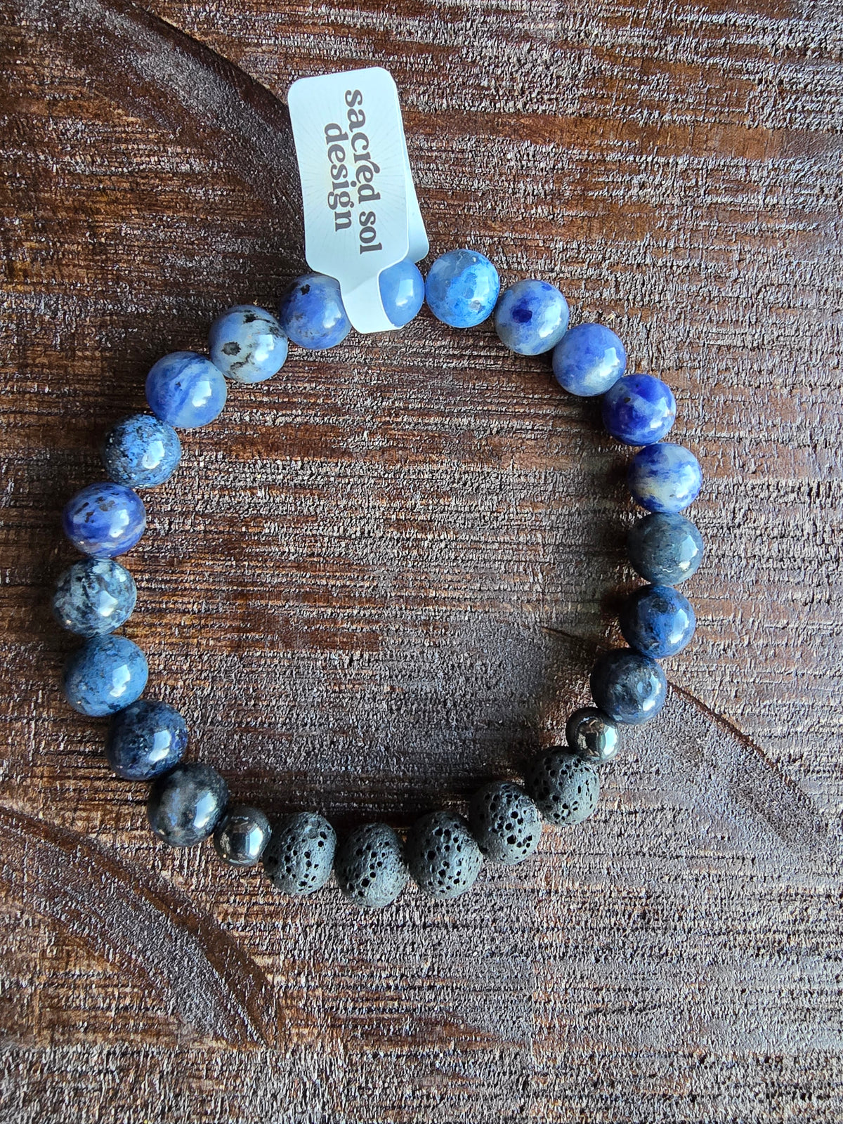 Sodalite + Lava Men’s Gemstone Bracelet My Store