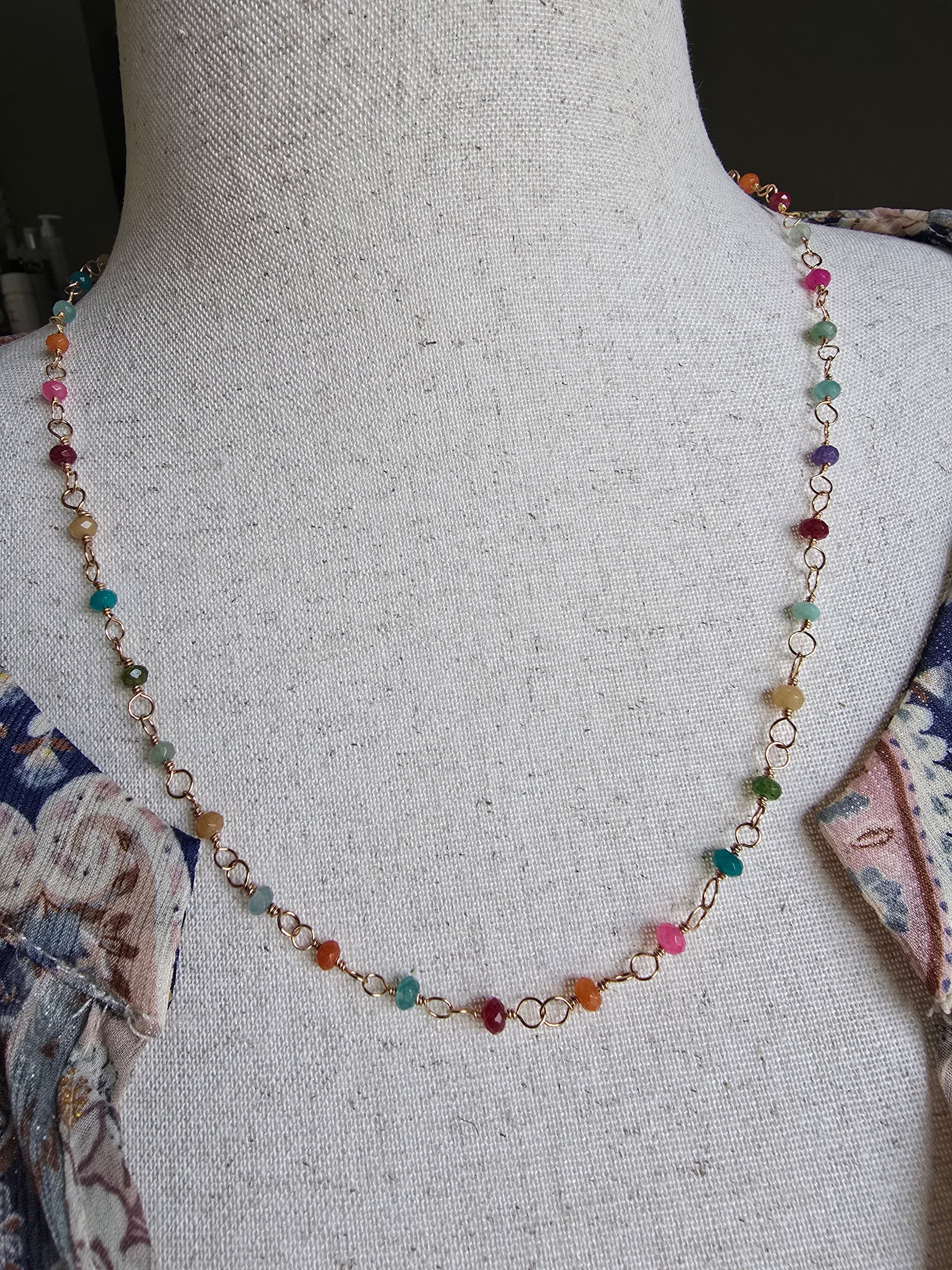 Kaleidoscope - Confetti 4MM Rondelle 23" Hand Linked Necklace Sacred Sol Design