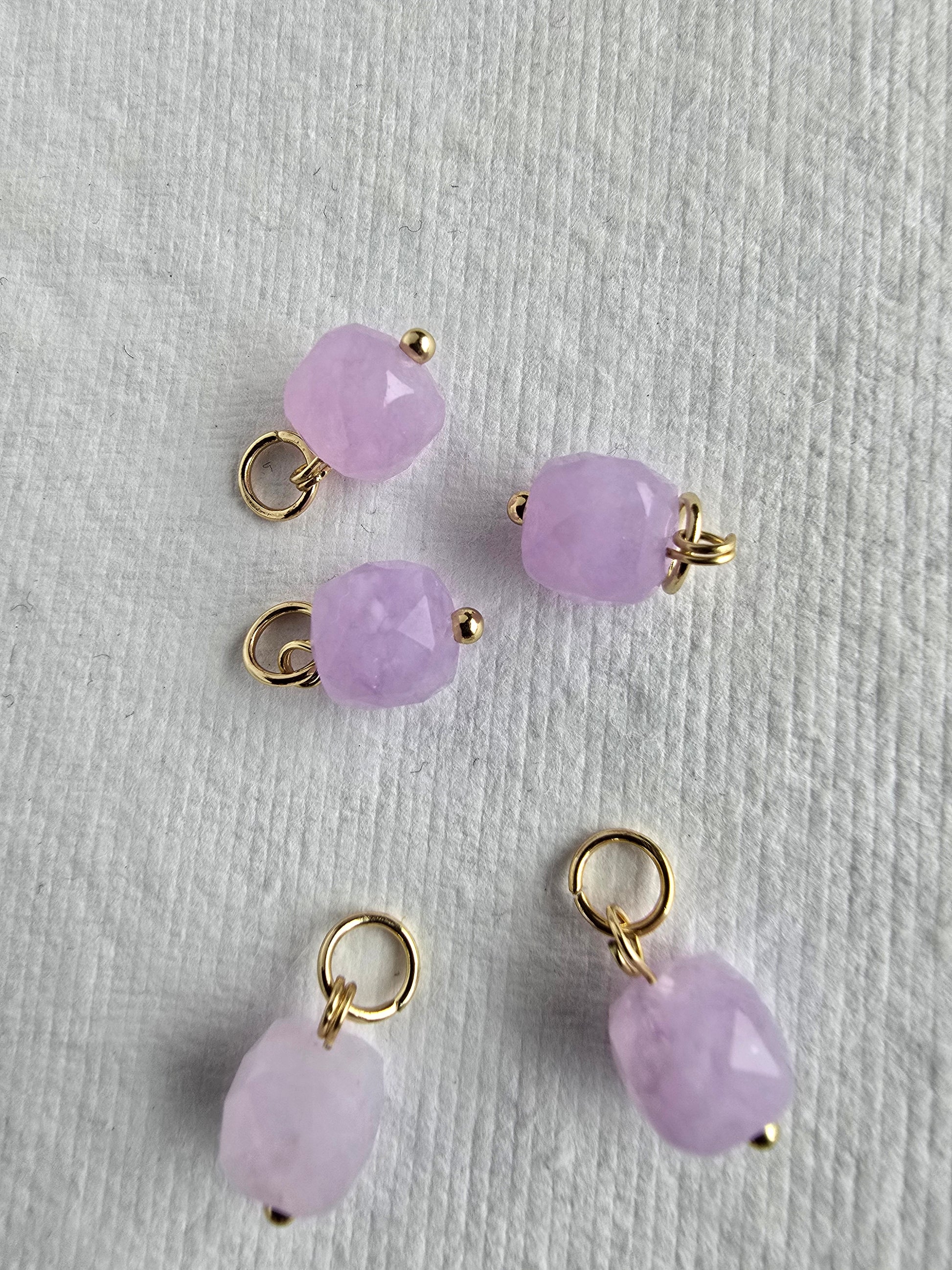 Lavender Jade Faceted Cube Drops Sacred Sol Design