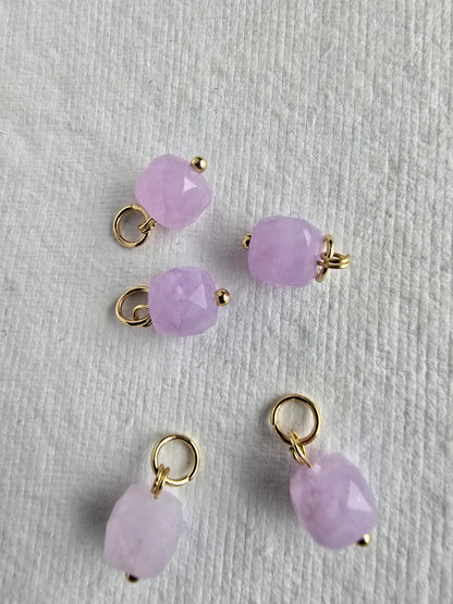 Lavender Jade Faceted Cube Drops Sacred Sol Design