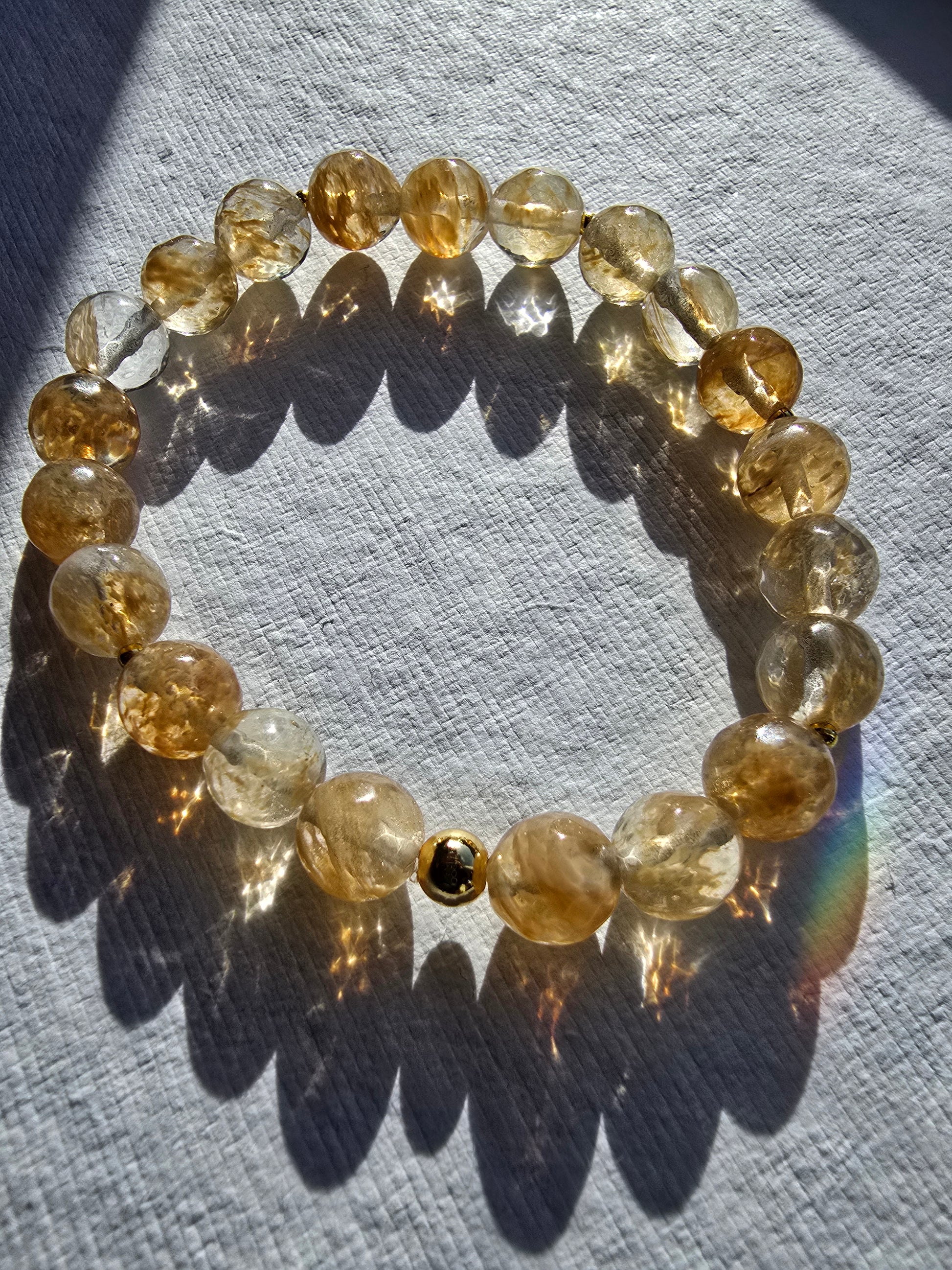 Faceted Golden Quartz Bracelet with Gold Filled Accents My Store