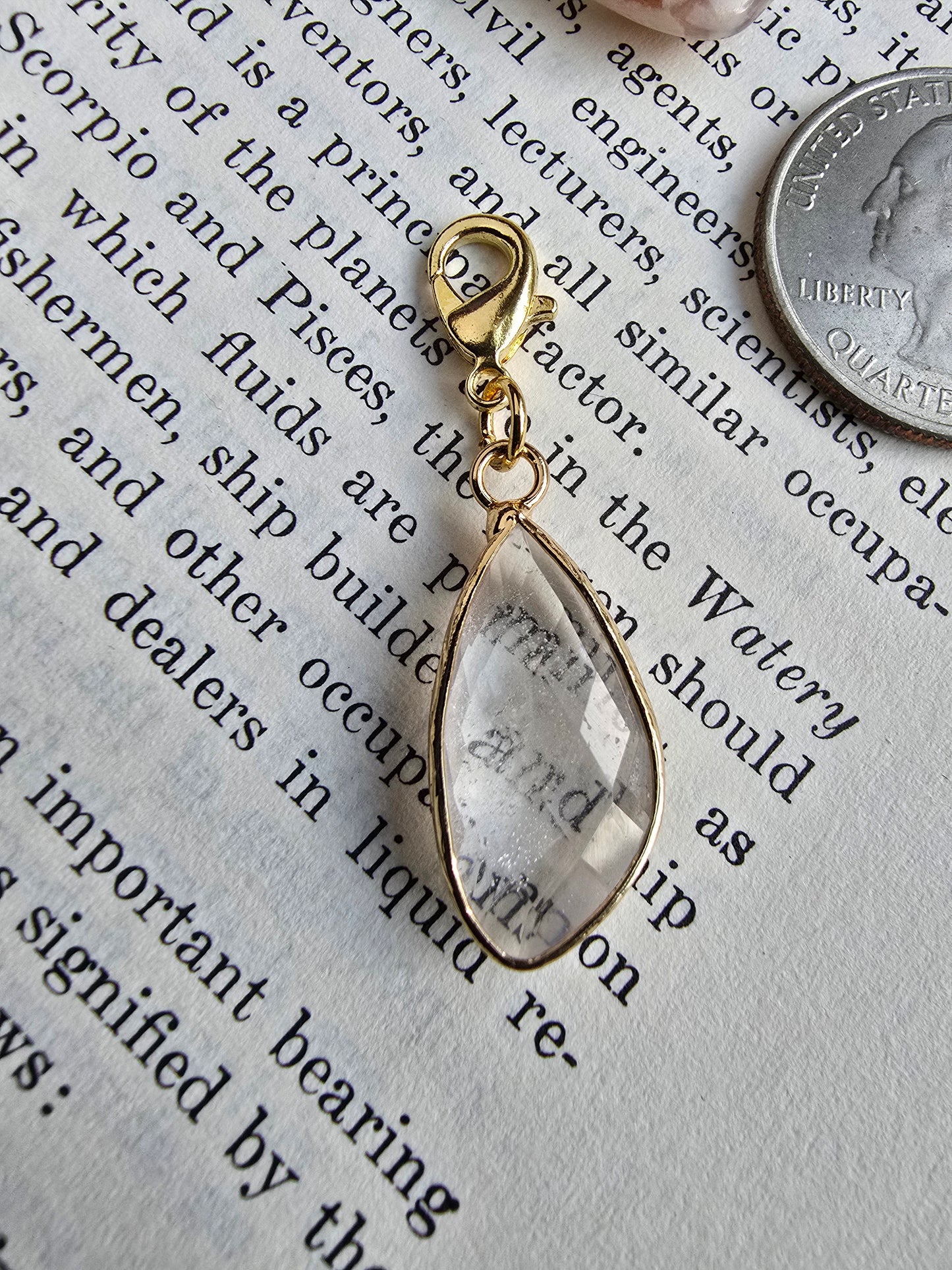 Clear Quartz Teardrop Charm My Store
