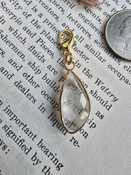 Clear Quartz Teardrop Charm My Store