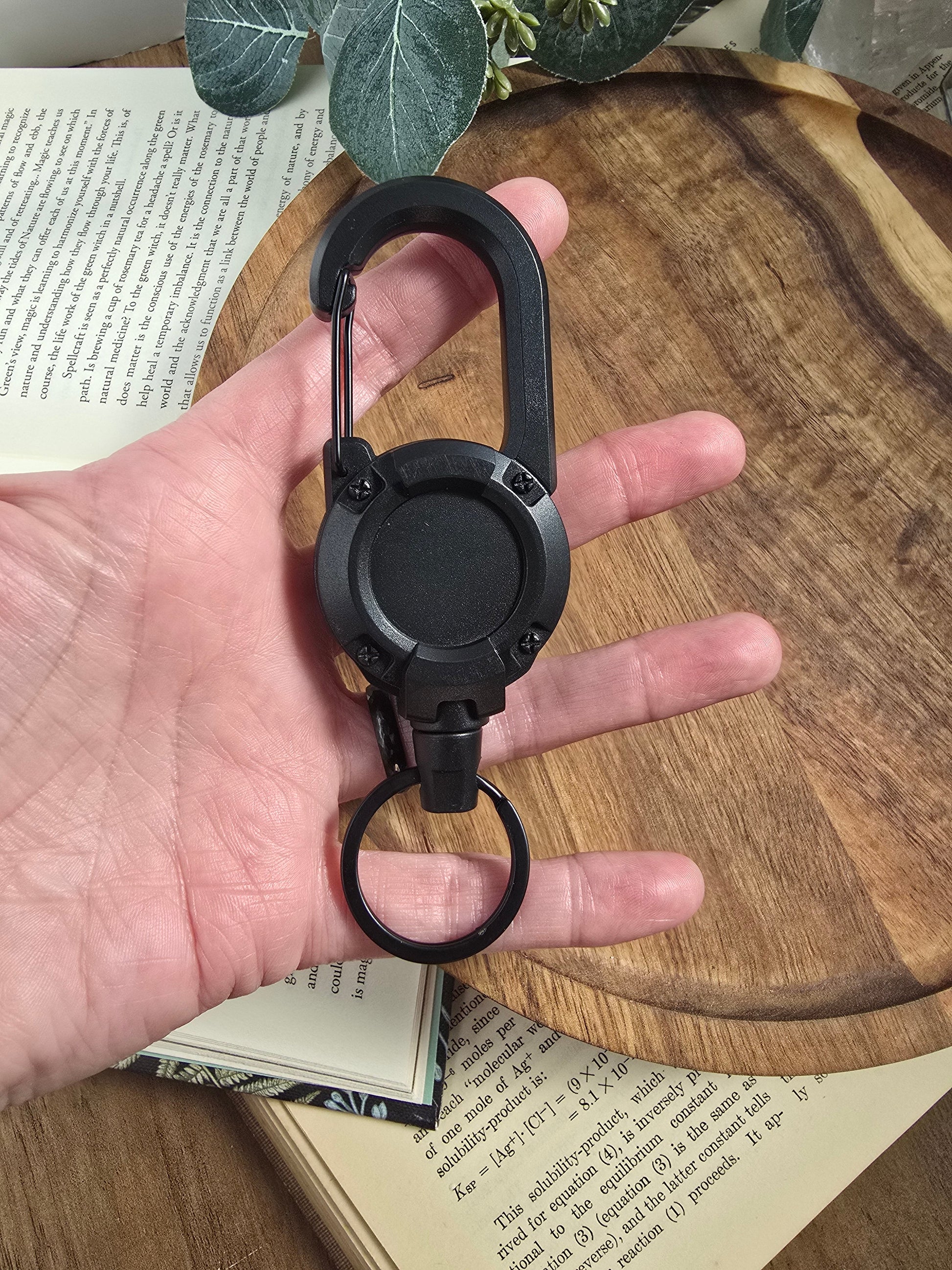 Heavy-Duty Retractable Badge Reel (Matte Black) Sacred Sol Design