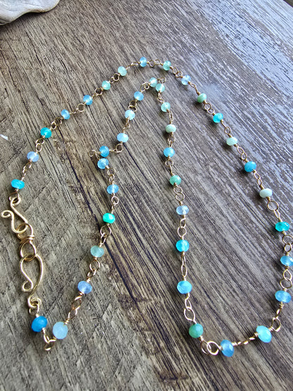 Kaleidoscope - Tide 4MM 20.5" Hand Wired Rondelle Necklace Sacred Sol Design